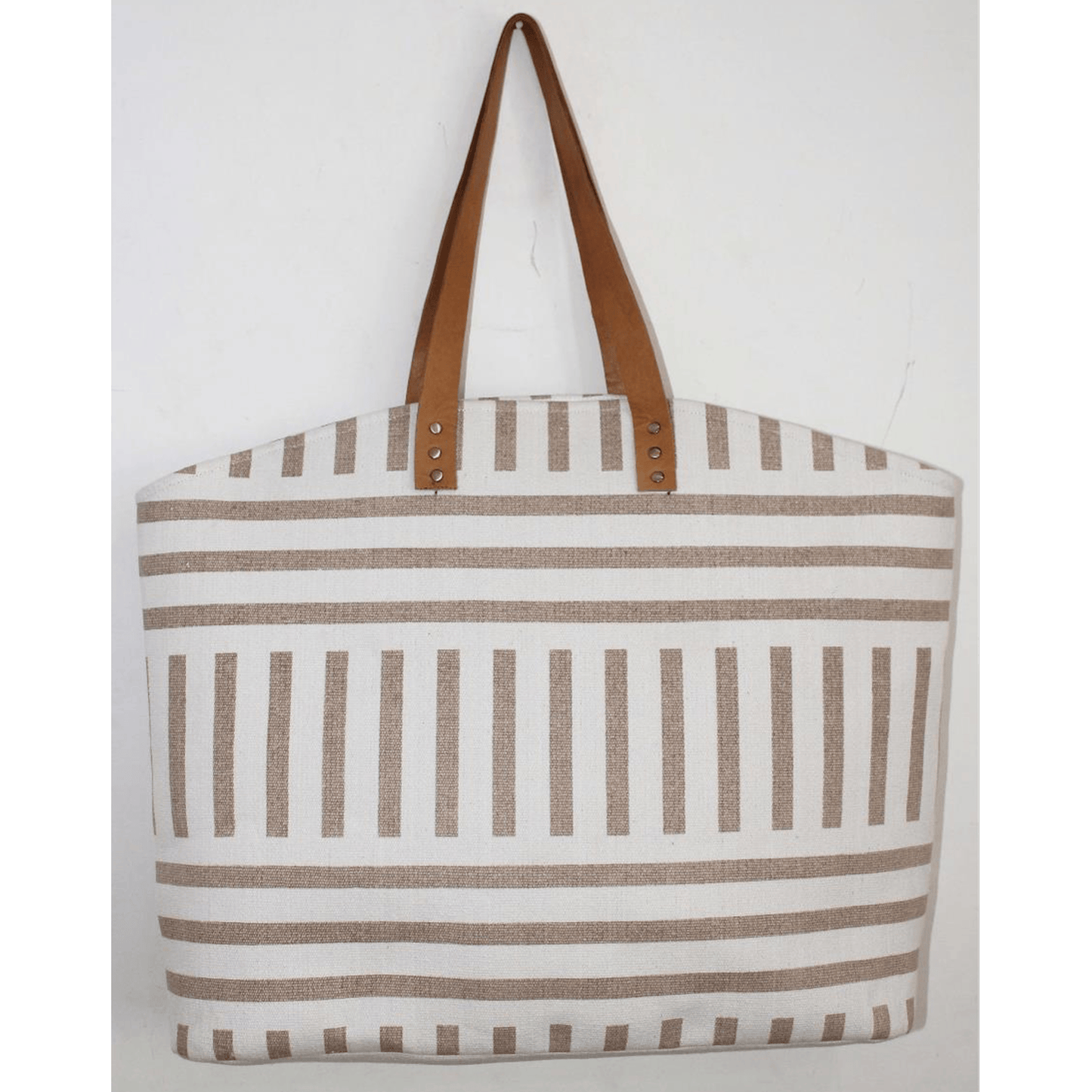 STRIPED PRINTED TOTE BAG