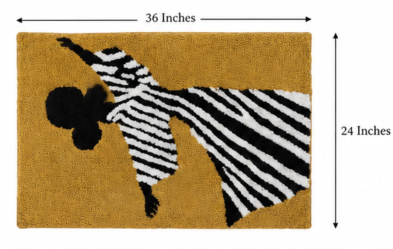 Abstract Lady Tufted Cotton Bath Mat  24 x 36 Inch Soft Absorbent Bathroom Rug  Modern Decorative Plush Floor Mat for Bathroom, Vanity & Home Decor ..