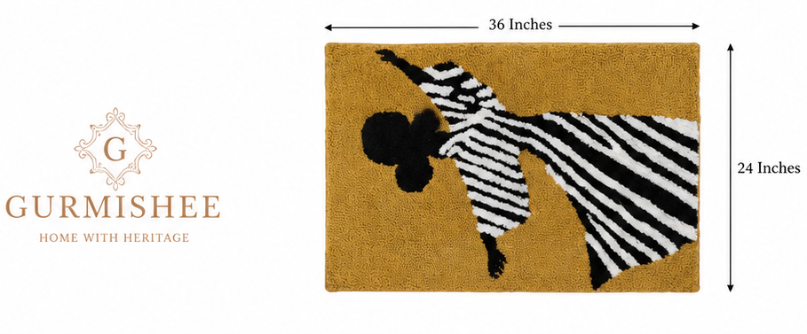 Abstract Lady Tufted Cotton Bath Mat  24 x 36 Inch Soft Absorbent Bathroom Rug  Modern Decorative Plush Floor Mat for Bathroom, Vanity & Home Decor ..