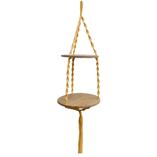 MACRAMÉ TWO-TIER HANGING SHELF