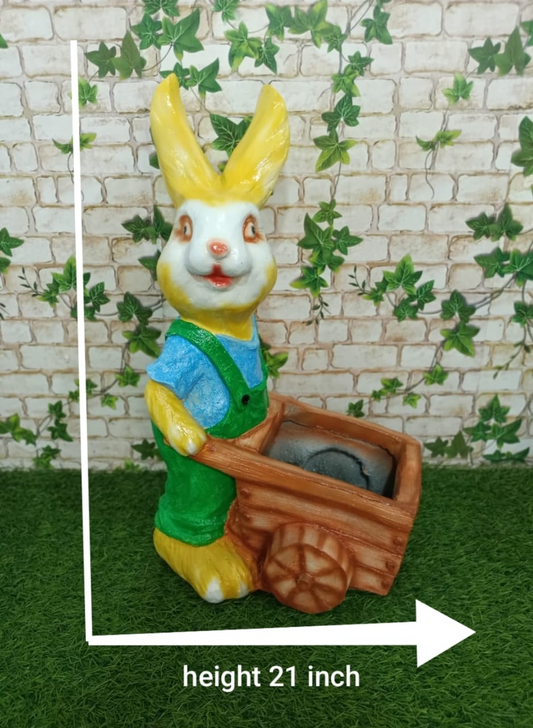 DECORATIVE RABBIT PLANTER WITH CART