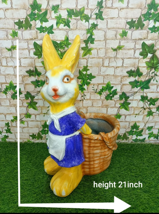 DECORATIVE RABBIT BASKET PLANTER