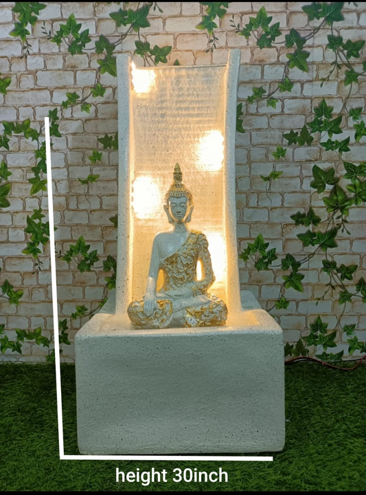 BUDDHA WATERFALL FOUNTAIN WITH LED LIGHT