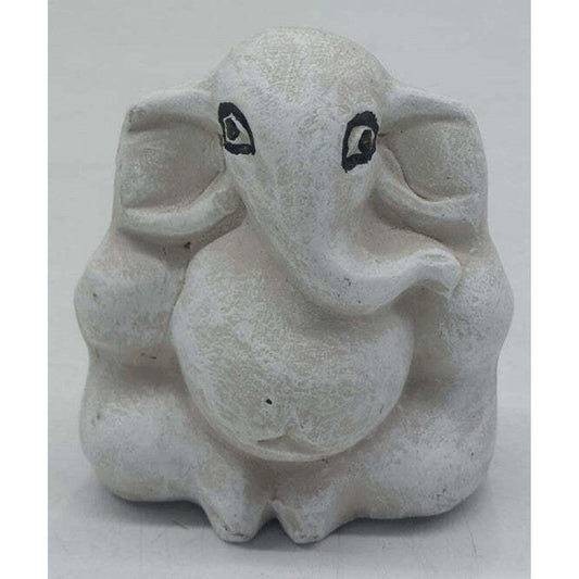 HANDCRAFTED WHITE GANESHA IDOL – DECORATIVE SCULPTURE