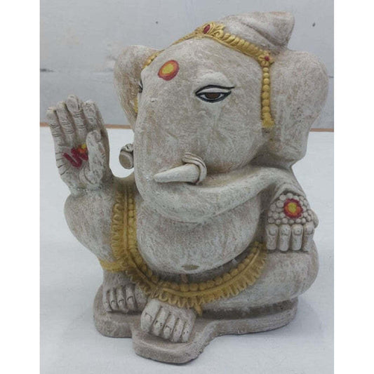 HANDCRAFTED ANTIQUE-FINISH GANESHA IDOL – BLESSING POSE