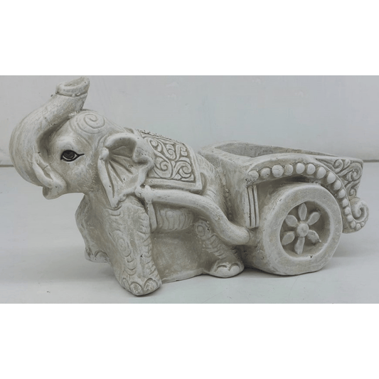 TERRACOTTA ELEPHANT WITH CART PLANTER
