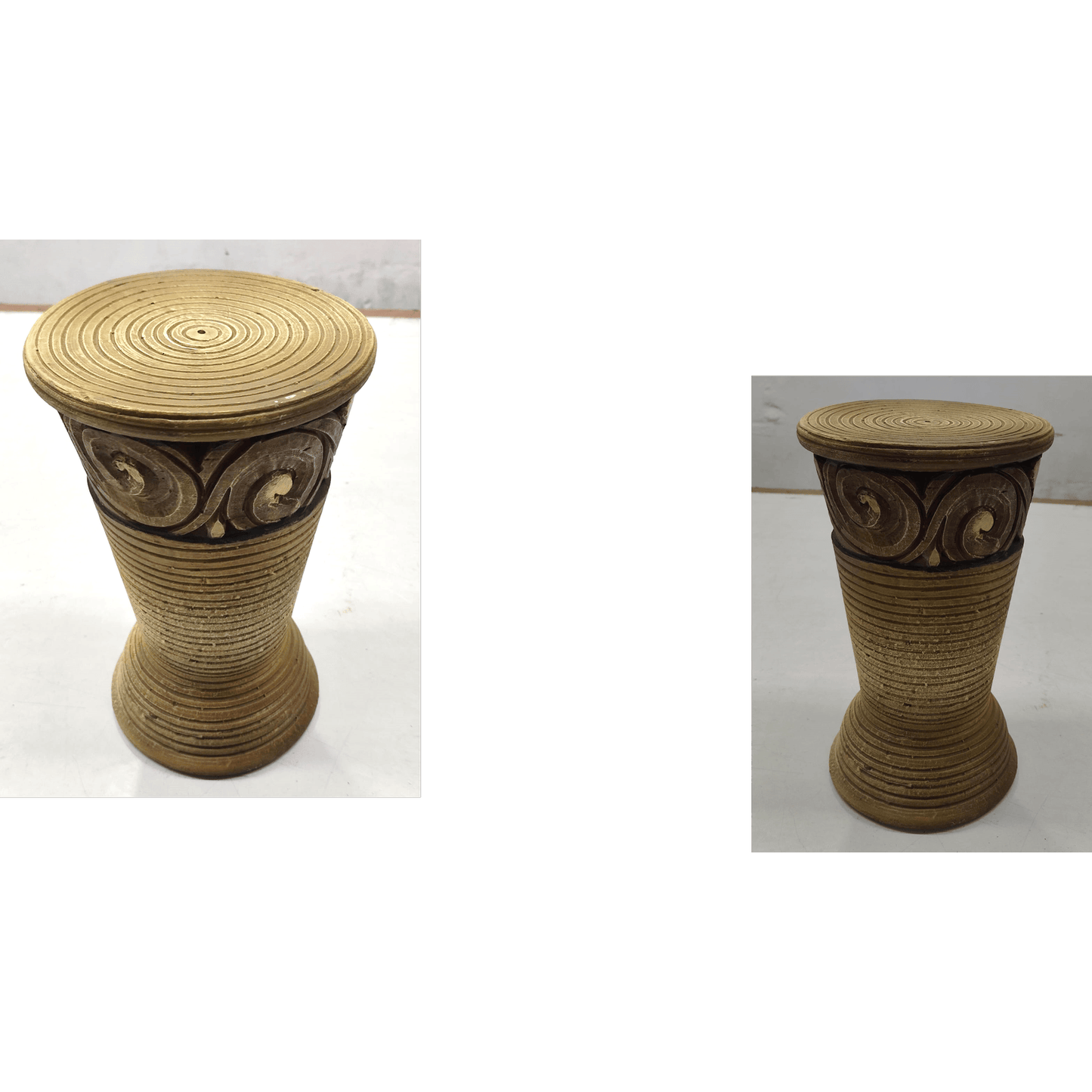 HANDCRAFTED TERRACOTTA PEDESTAL – ANTIQUE GOLD & BROWN FINISH