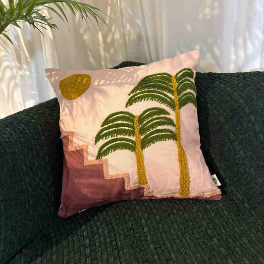 TUFTED PALM TREE CUSHION SET OF 4 PCS