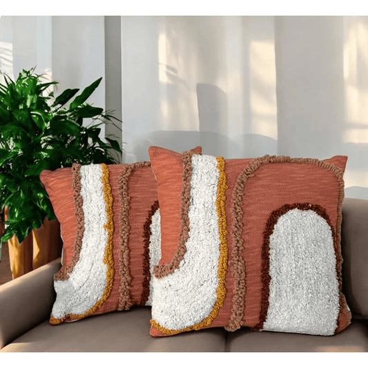 TEXTURED TUFTED DECORATIVE CUSHION SET OF 2 PCS