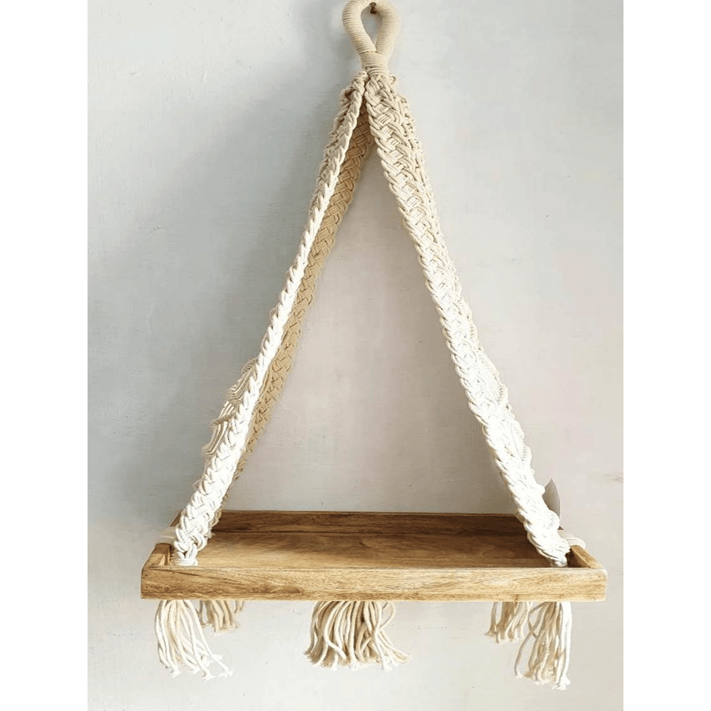 MACRAMÉ SINGLE-TIER HANGING SHELF