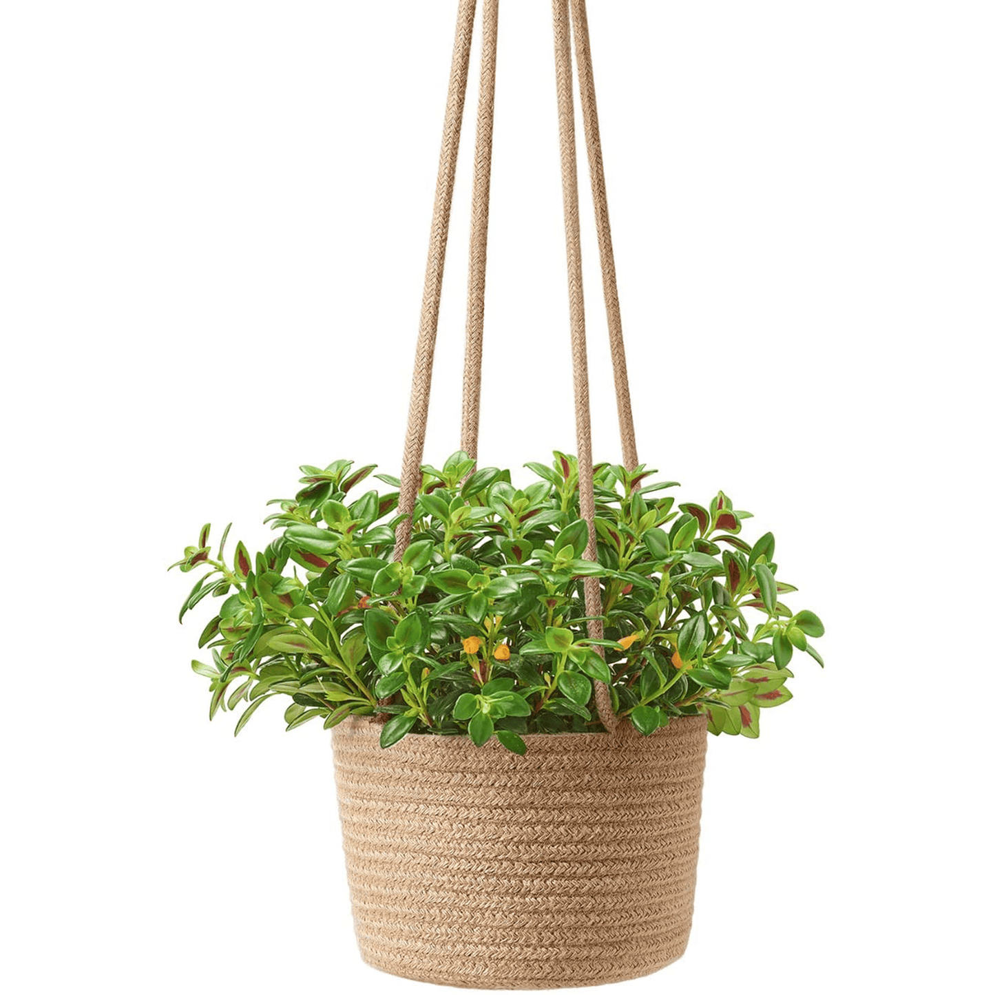 HANGING FABRIC PLANTER BASKET – NATURAL JUTE ROPE DESIGN