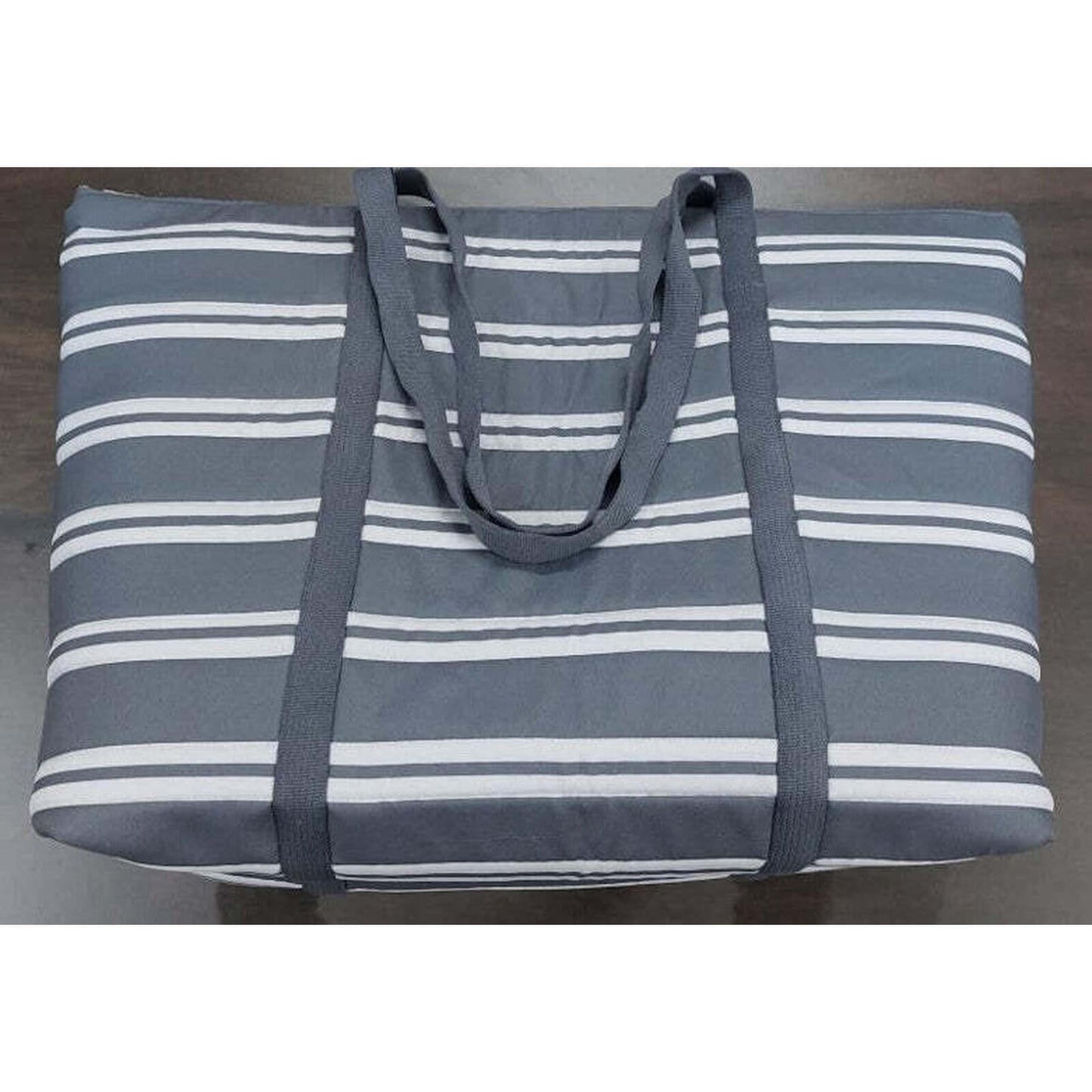 PRINTED STRIPED INSULATED TOTE BAG