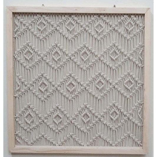 HANDWOVEN DIAMOND PATTERN MACRAMÉ WALL MURAL