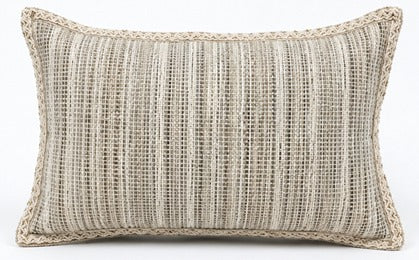 Beige Textured Hand Woven Cushion 14x20 inch