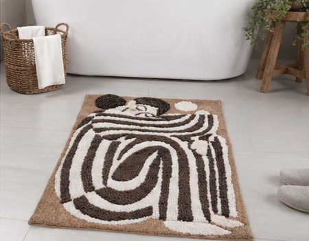 Tufted Cotton Bath Mat  24 x 36 Inch Absorbent Bathroom Rug  Soft Plush Decorative Floor Mat for Bathroom & Home Decor